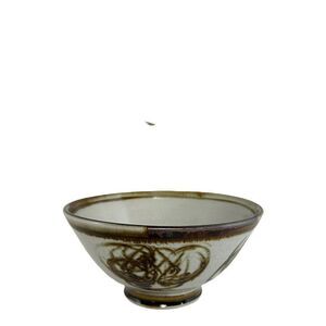 VINTAGE Splatter Louis Mideke Bowl Studio Art Pottery Abstract 6" Asian Inspired